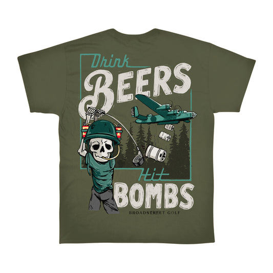 Drink Beers Hit Bombs - Military Green